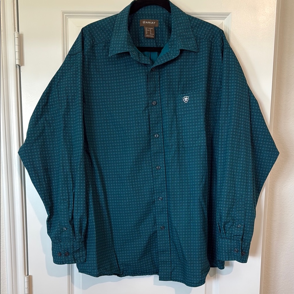Ariat Blue Casual Button Down Shirt with Vibrant Color